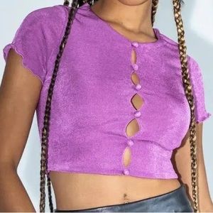 Princess Polly Maxwell Crop Top in Purple - Size 4